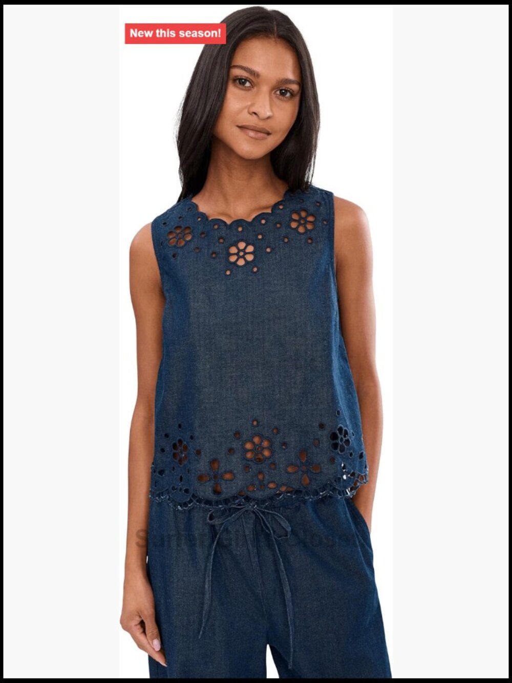 Madewell 100% Cotton Embroidered Sleeveless Tank Top Classic Fit